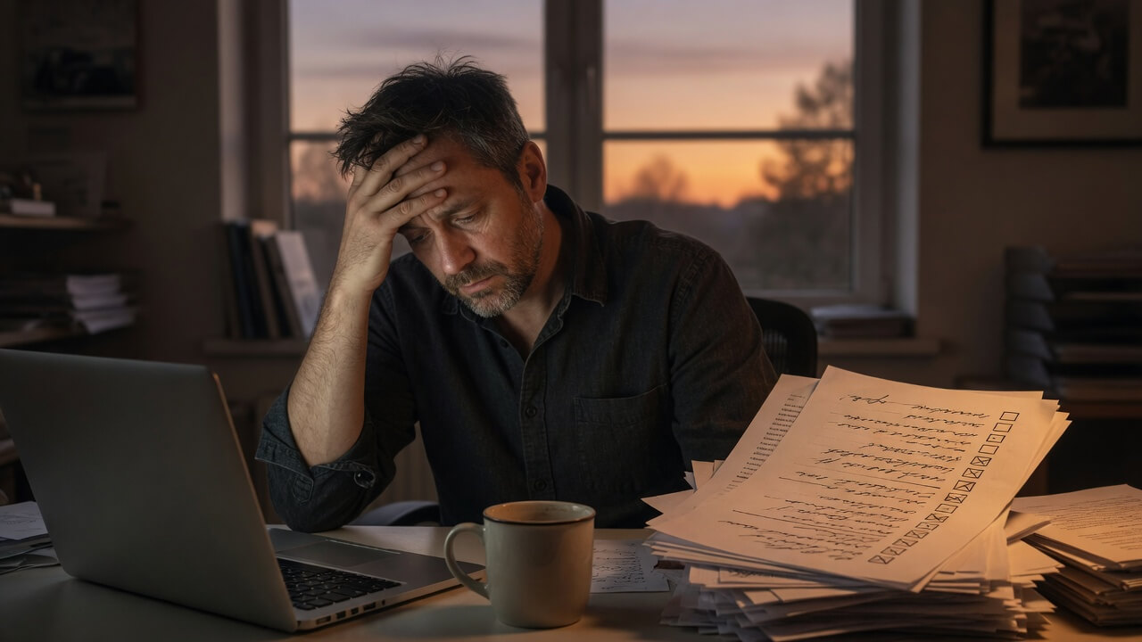 business owner stop doing everything yourself overworked at end of long day