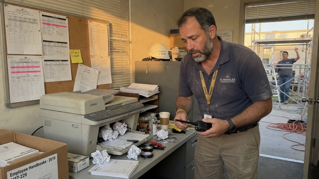 small business owner pulled back into hands-on work that belongs to their team